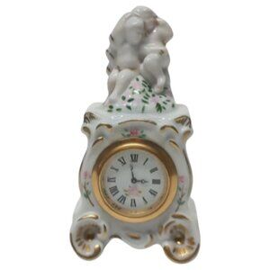 1986 Franklin Mint Louis V Cartel Clock - Miniature - Porcelain